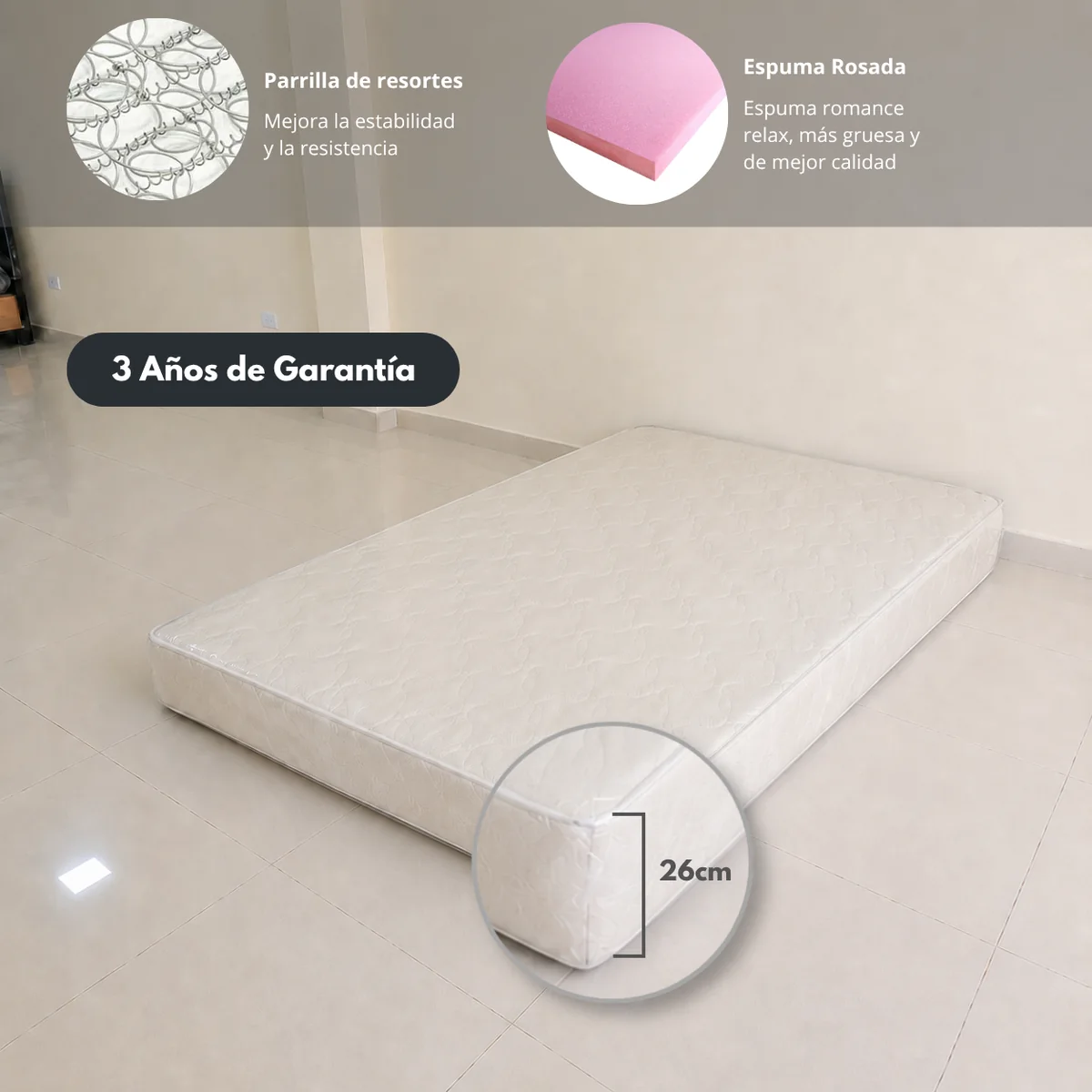 Colchón Semiortopédico - Base camas Medellín fabricante directo